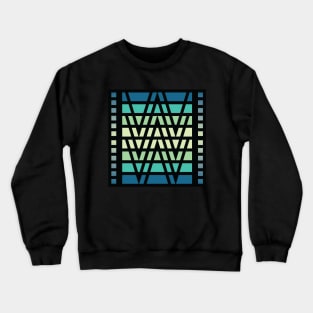 “Dimensional Waves” - V.3 Blue/Green - (Geometric Art) (Dimensions) - Doc Labs Crewneck Sweatshirt